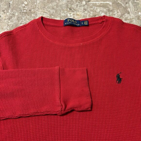 Polo Ralph Lauren Other - Polo Ralph Lauren Thermal Waffle Knit Shirt Adult L Large Red Preppy Pony Logo